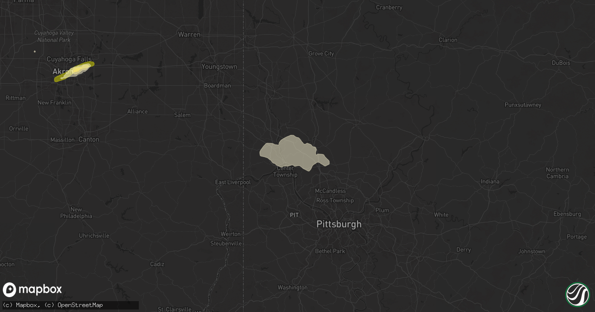Hail map in Rochester, PA on June 17, 2024