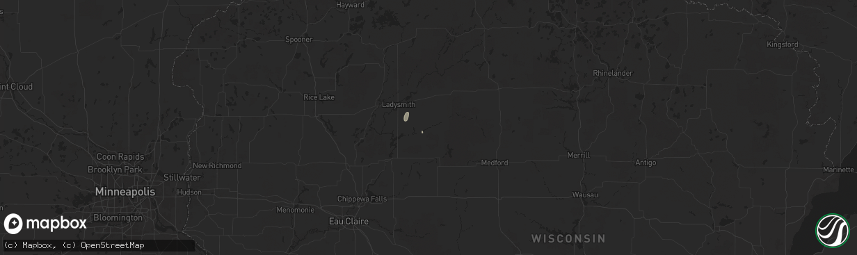 Hail map in Sheldon, WI on June 17, 2024