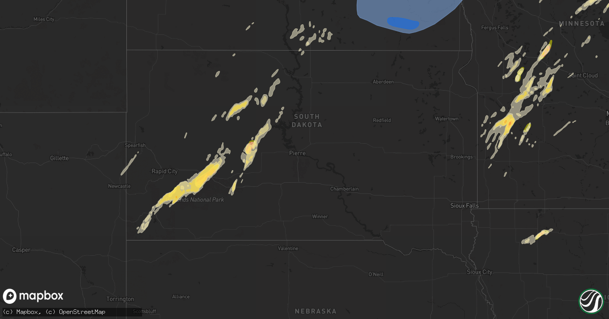 Hail map in South Dakota on June 17, 2024