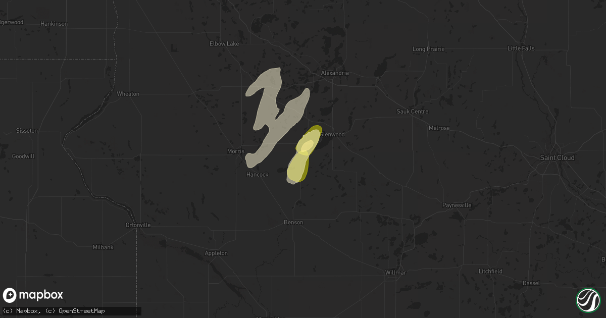 Hail map in Starbuck, MN on June 17, 2024