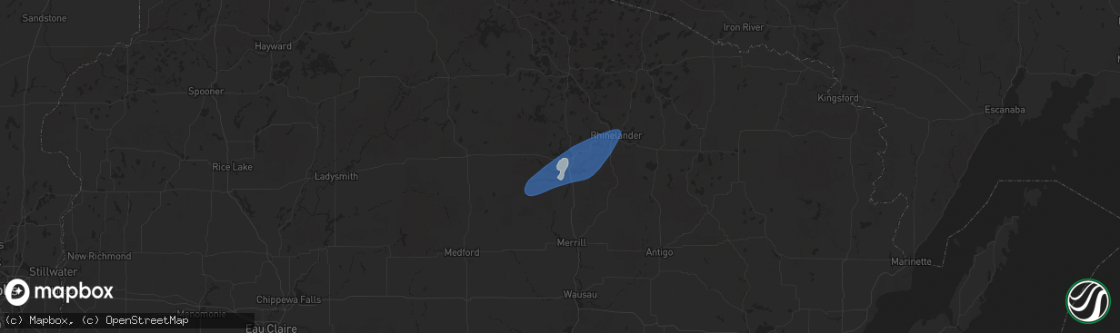 Hail map in Tomahawk, WI on June 17, 2024