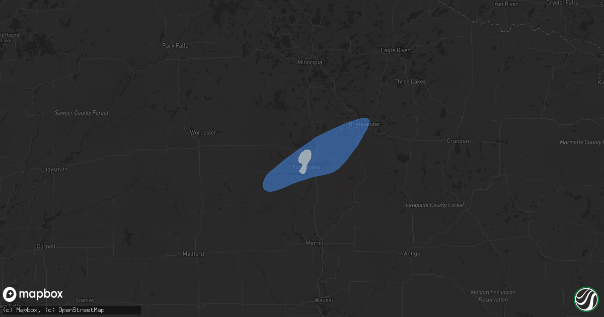 Hail map in Tomahawk, WI on June 17, 2024