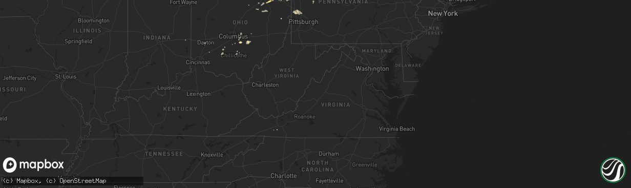 Hail map in Virginia on June 17, 2024