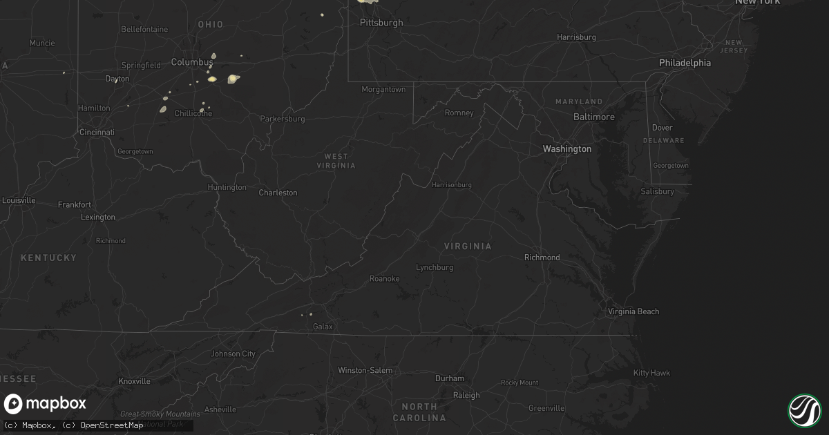 Hail map in Virginia on June 17, 2024