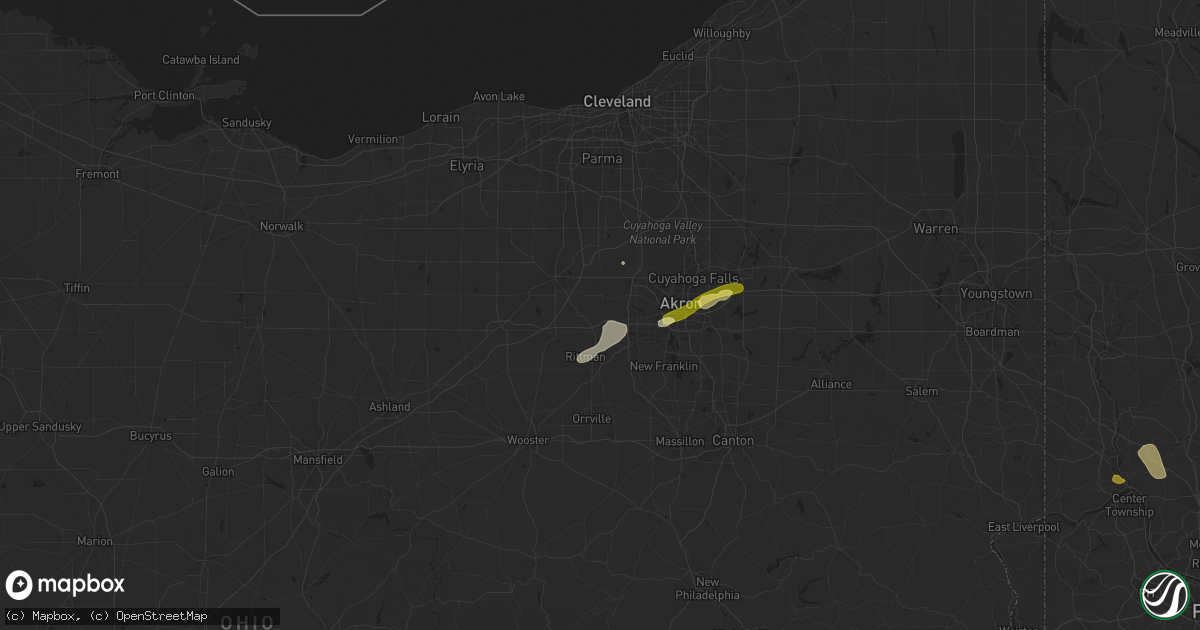 Hail map in Wadsworth, OH on June 17, 2024