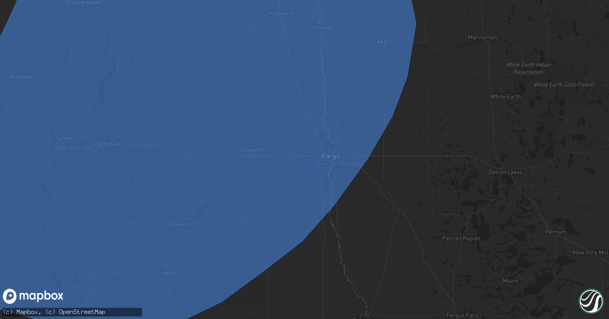 Hail map in West Fargo, ND on June 17, 2024