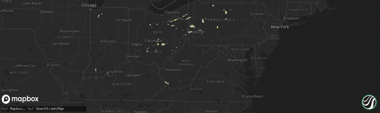 Hail map in West Virginia on June 17, 2024