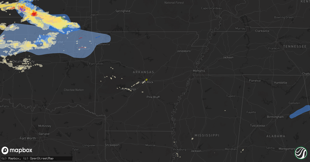 Hail map in Arkansas on June 17, 2025