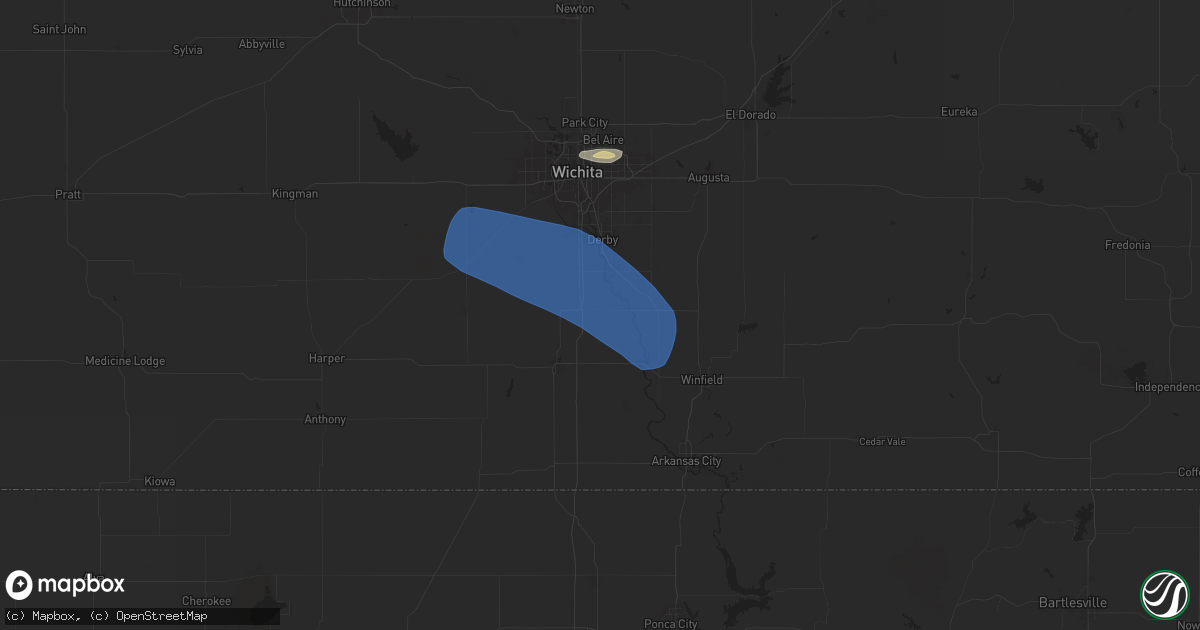 Hail map in Belle Plaine, KS on June 17, 2025