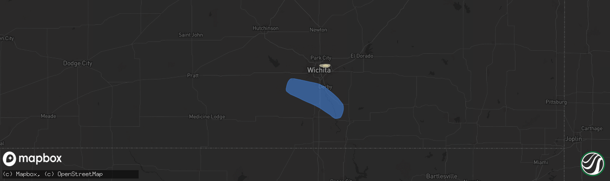 Hail map in Clearwater, KS on June 17, 2025