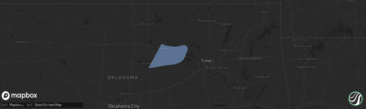 Hail map in Cleveland, OK on June 17, 2025
