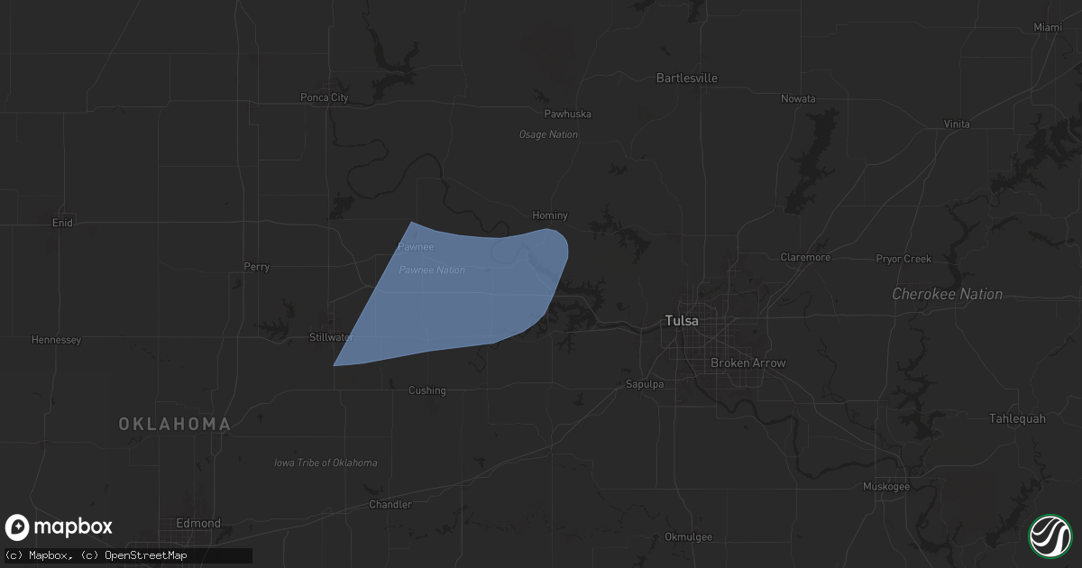 Hail map in Cleveland, OK on June 17, 2025