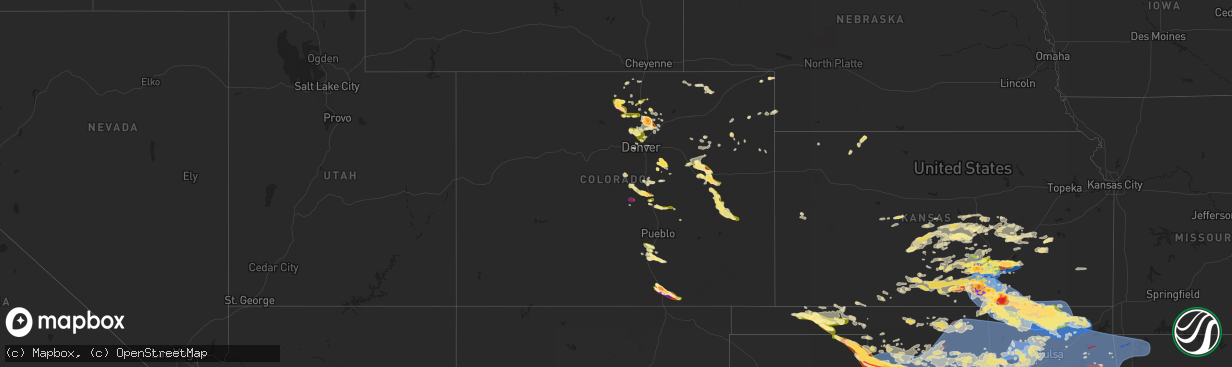 Hail map in Colorado on June 17, 2025