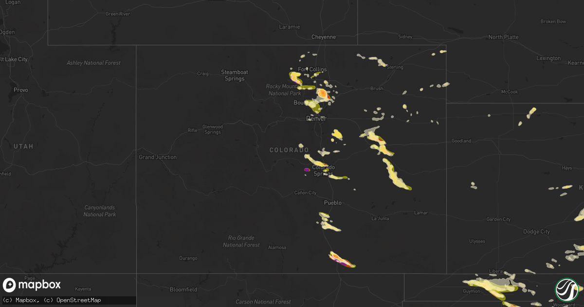 Hail map in Colorado on June 17, 2025