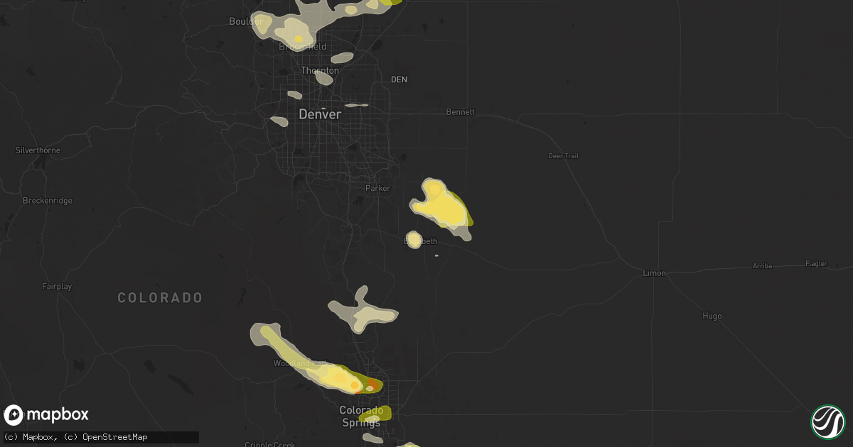 Hail map in Elizabeth, CO on June 17, 2025