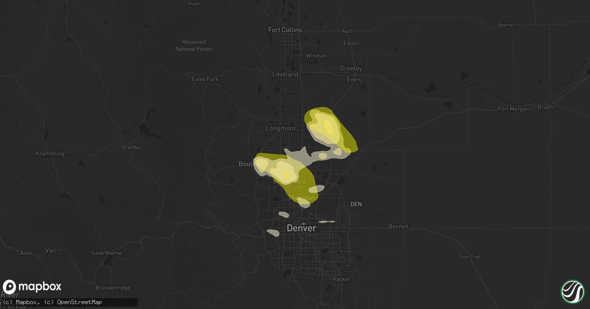 Hail map in Erie, CO on June 17, 2025