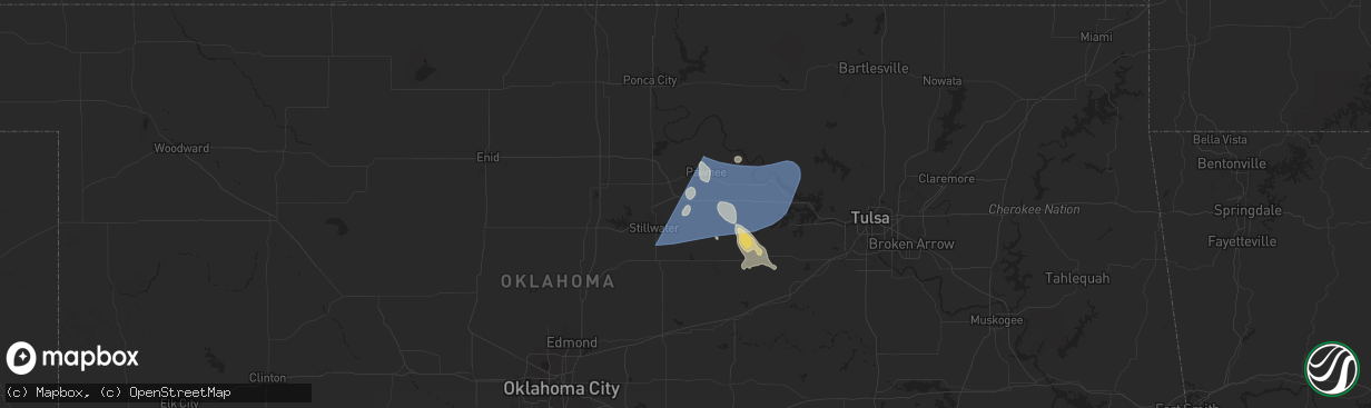 Hail map in Glencoe, OK on June 17, 2025
