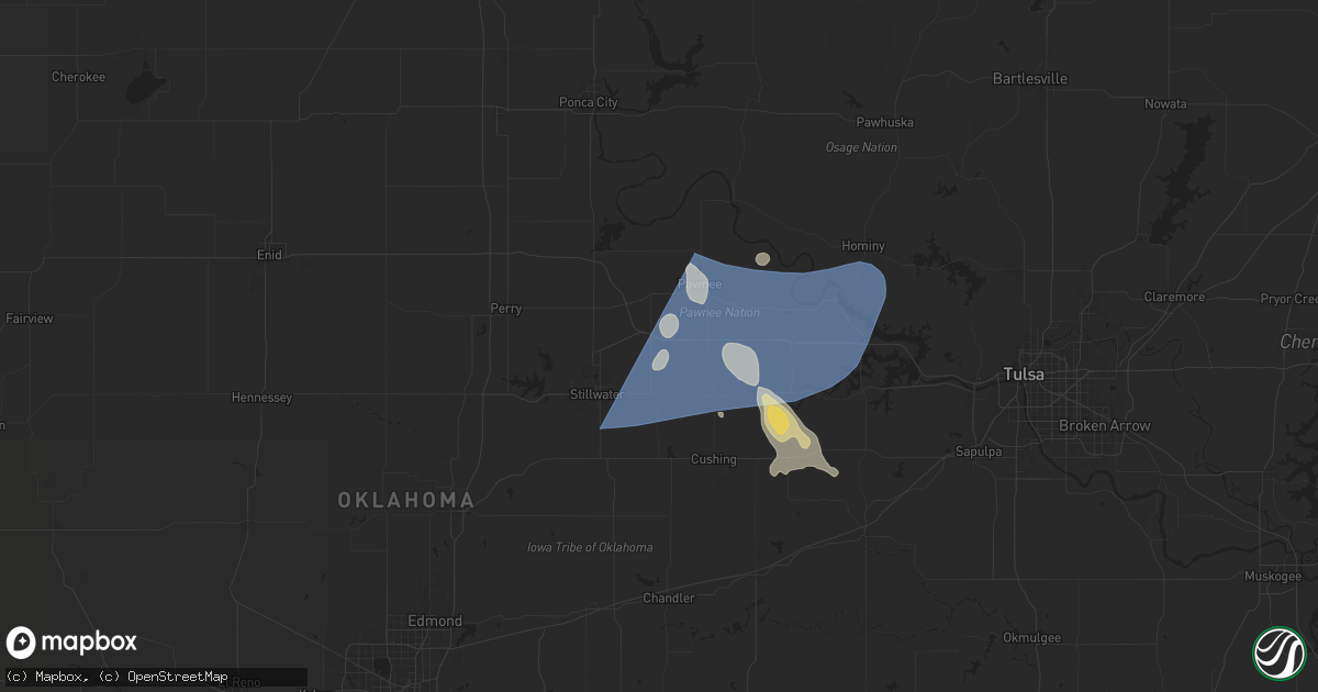 Hail map in Glencoe, OK on June 17, 2025