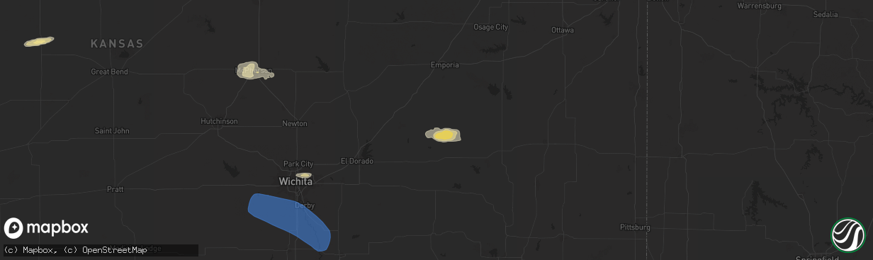 Hail map in Hamilton, KS on June 17, 2025