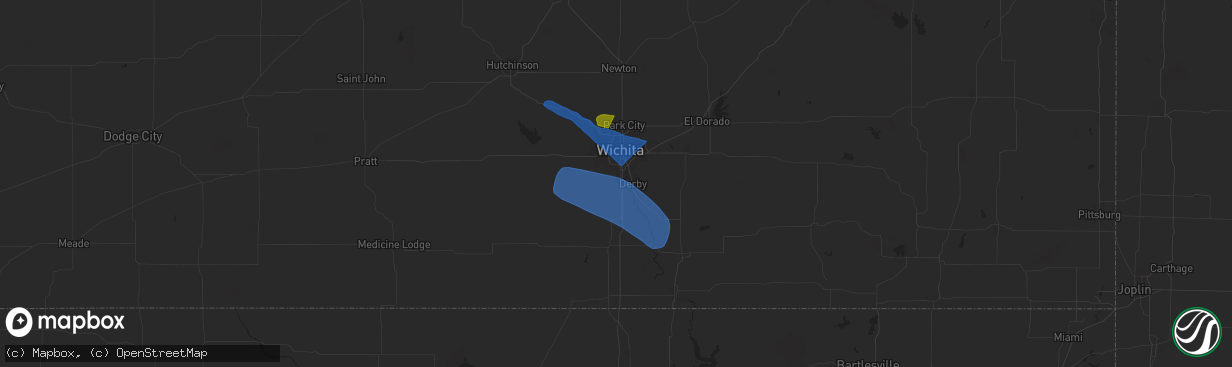 Hail map in Haysville, KS on June 17, 2025