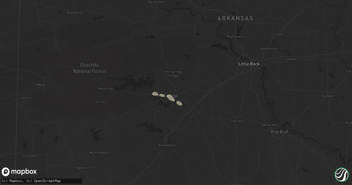 Hail map in Hot Springs National Park, AR on June 17, 2025