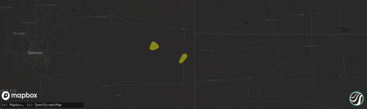Hail map in Idalia, CO on June 17, 2025