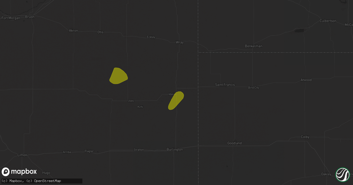 Hail map in Idalia, CO on June 17, 2025