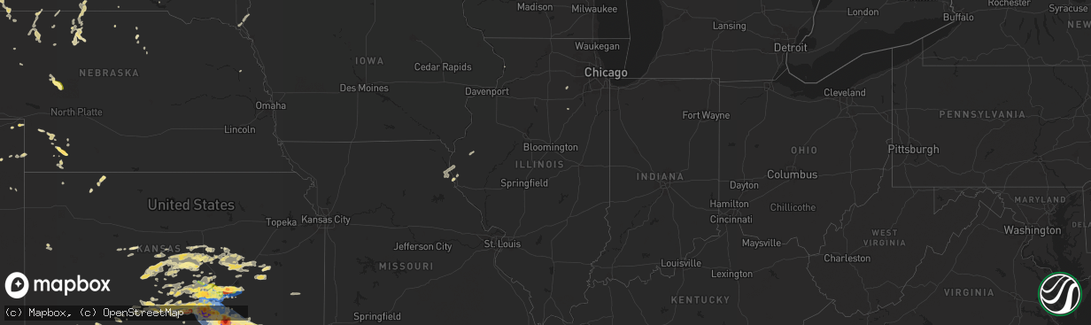 Hail map in Illinois on June 17, 2025