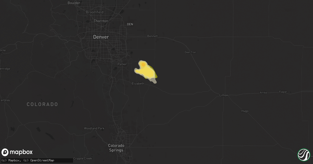 Hail map in Kiowa, CO on June 17, 2025