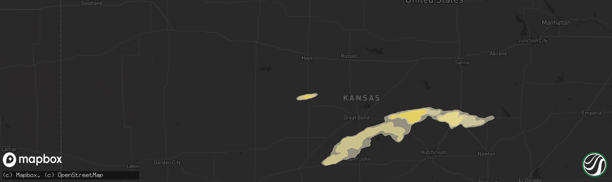 Hail map in La Crosse, KS on June 17, 2025