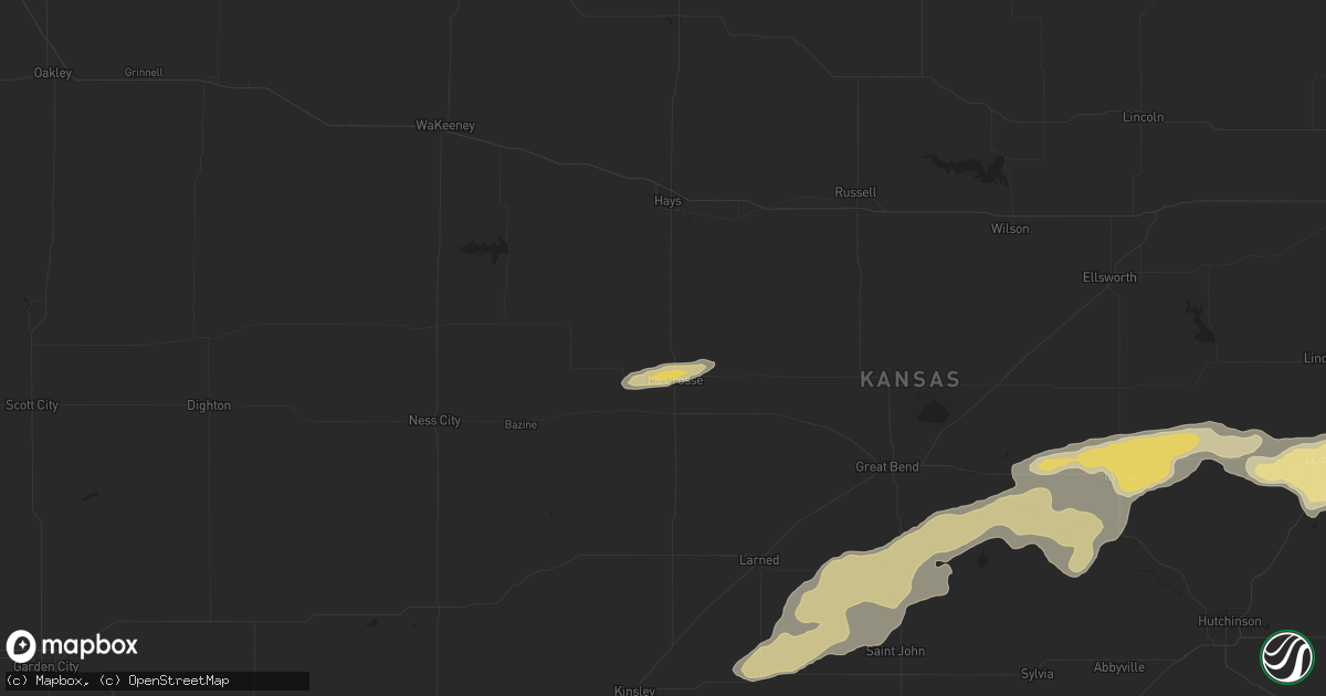 Hail map in La Crosse, KS on June 17, 2025