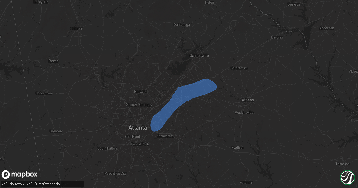 Hail map in Lawrenceville, GA on June 17, 2025