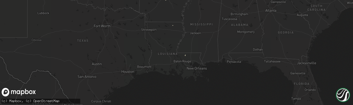 Hail map in Louisiana on June 17, 2025