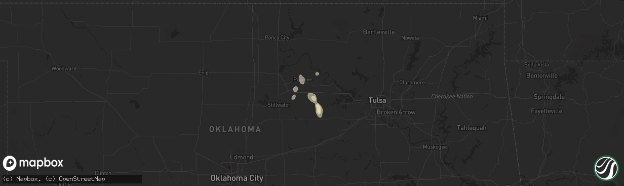 Hail map in Maramec, OK on June 17, 2025
