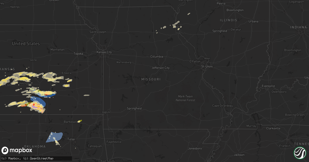 Hail map in Missouri on June 17, 2025