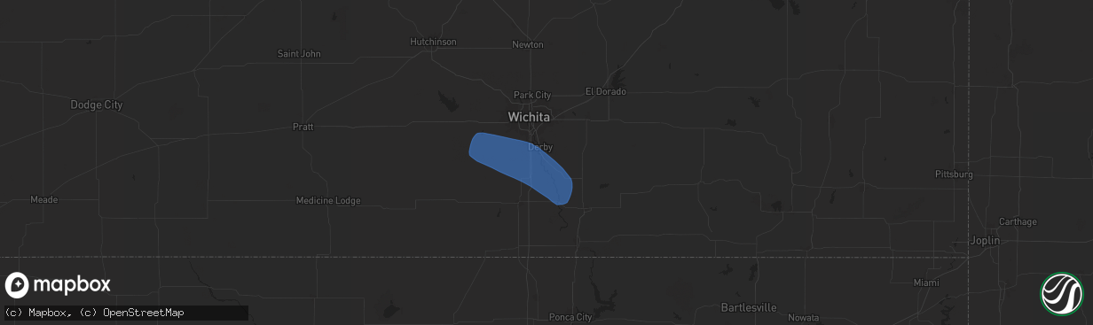 Hail map in Mulvane, KS on June 17, 2025