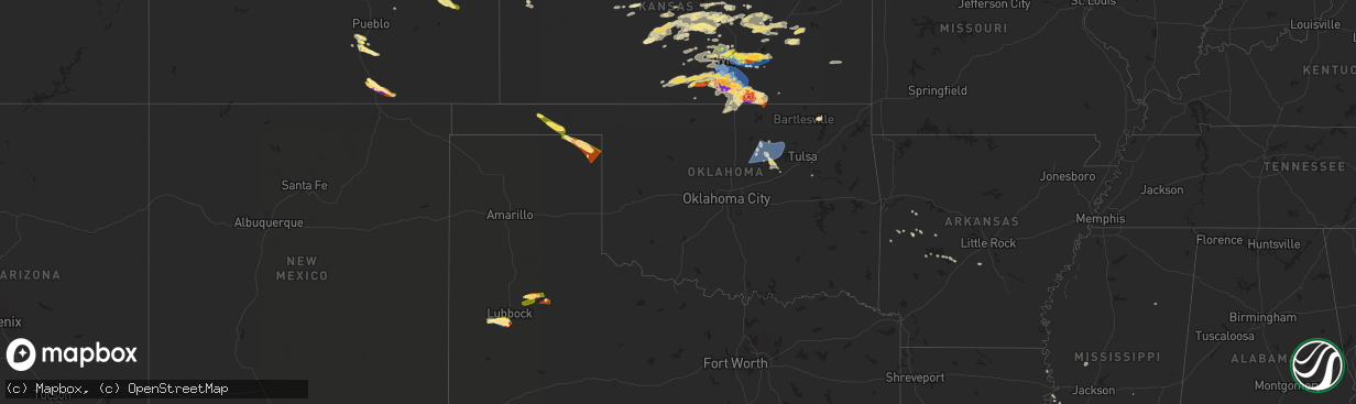 Hail map in Oklahoma on June 17, 2025