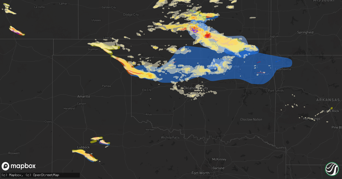 Hail map in Oklahoma on June 17, 2025