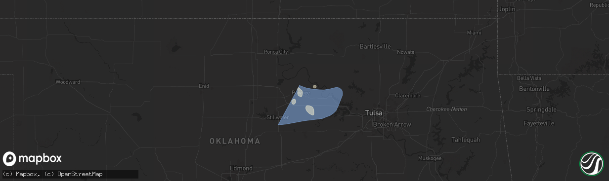 Hail map in Pawnee, OK on June 17, 2025