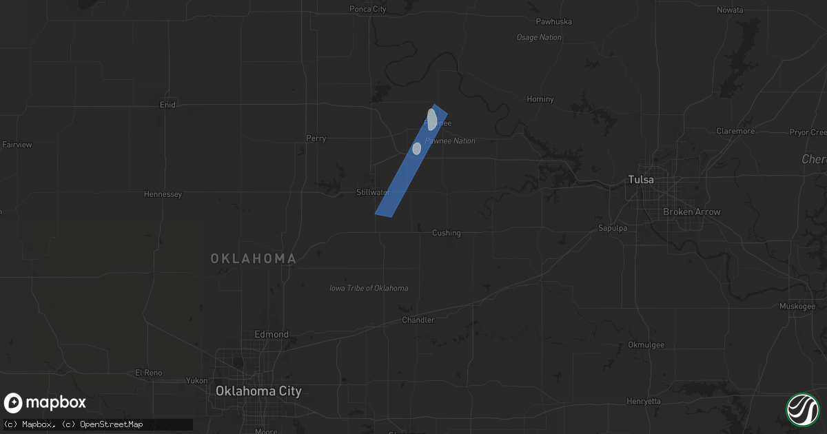 Hail map in Ripley, OK on June 17, 2025