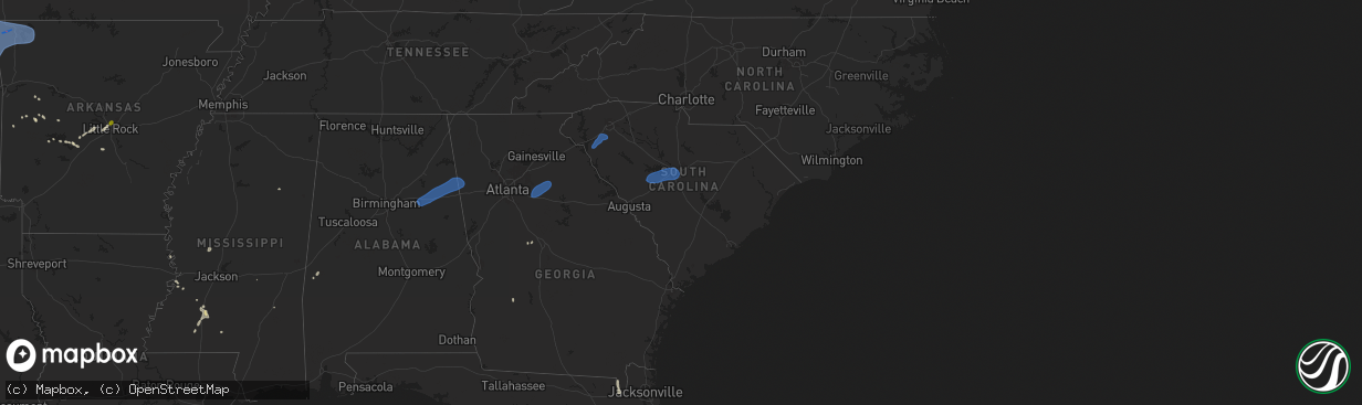 Hail map in South Carolina on June 17, 2025