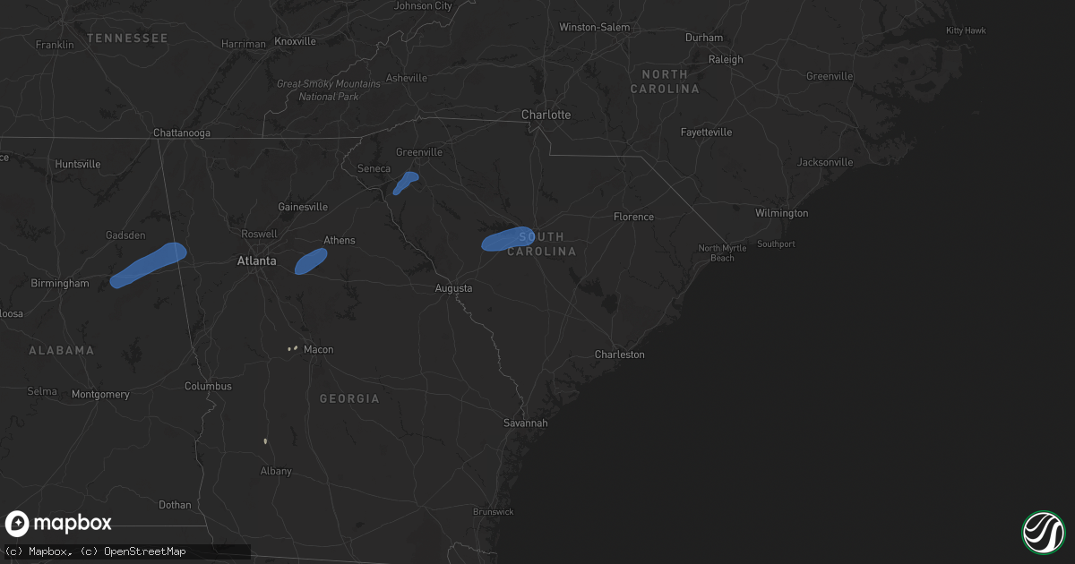 Hail map in South Carolina on June 17, 2025