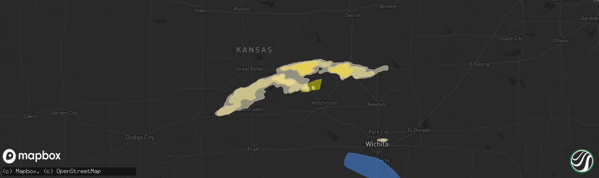 Hail map in Sterling, KS on June 17, 2025