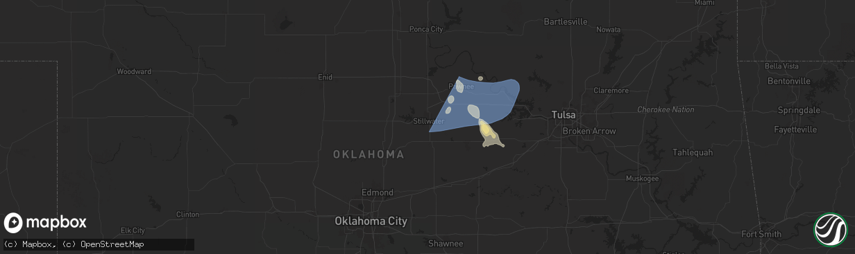 Hail map in Stillwater, OK on June 17, 2025