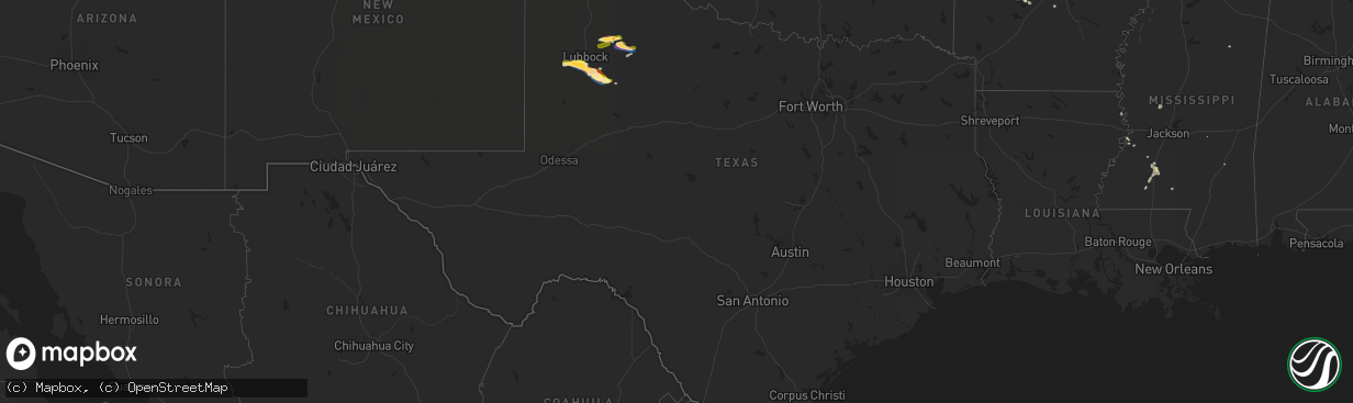 Hail map in Texas on June 17, 2025