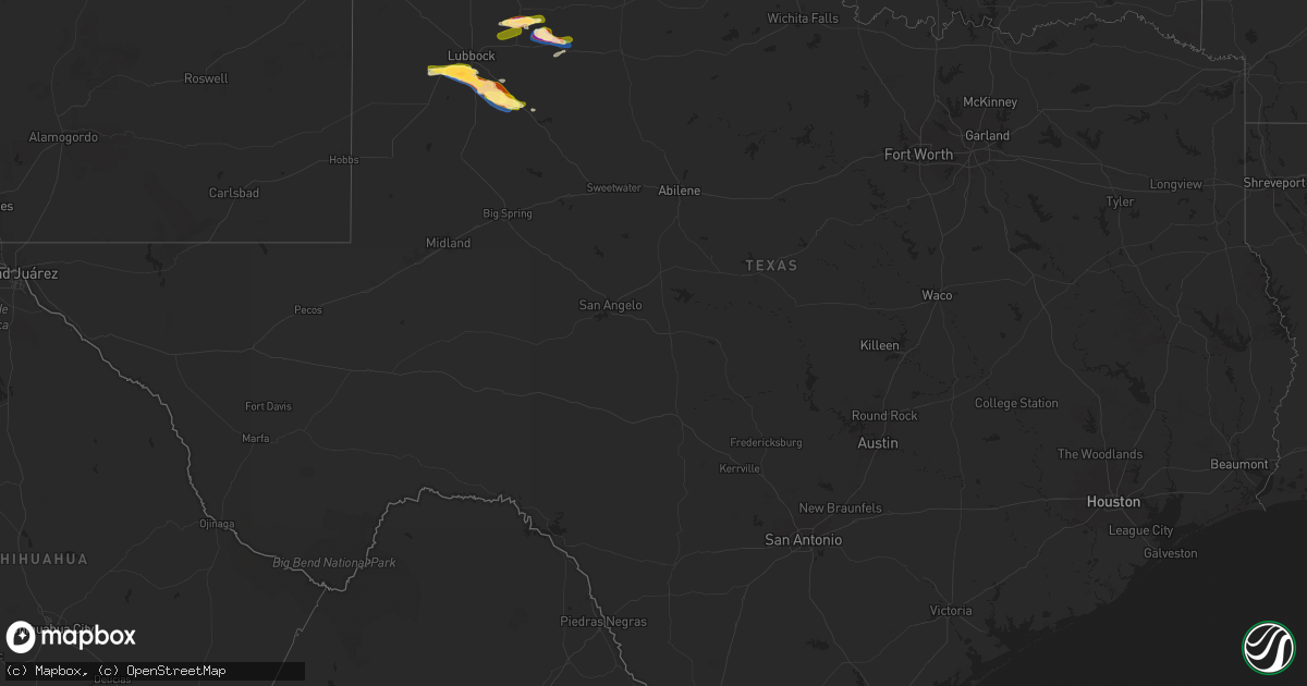 Hail map in Texas on June 17, 2025