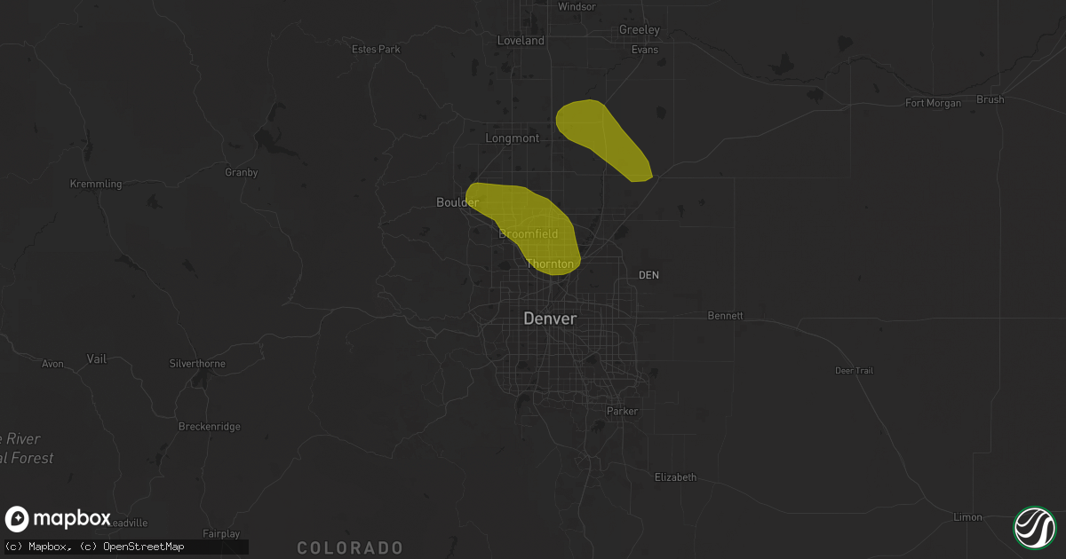 Hail map in Westminster, CO on June 17, 2025