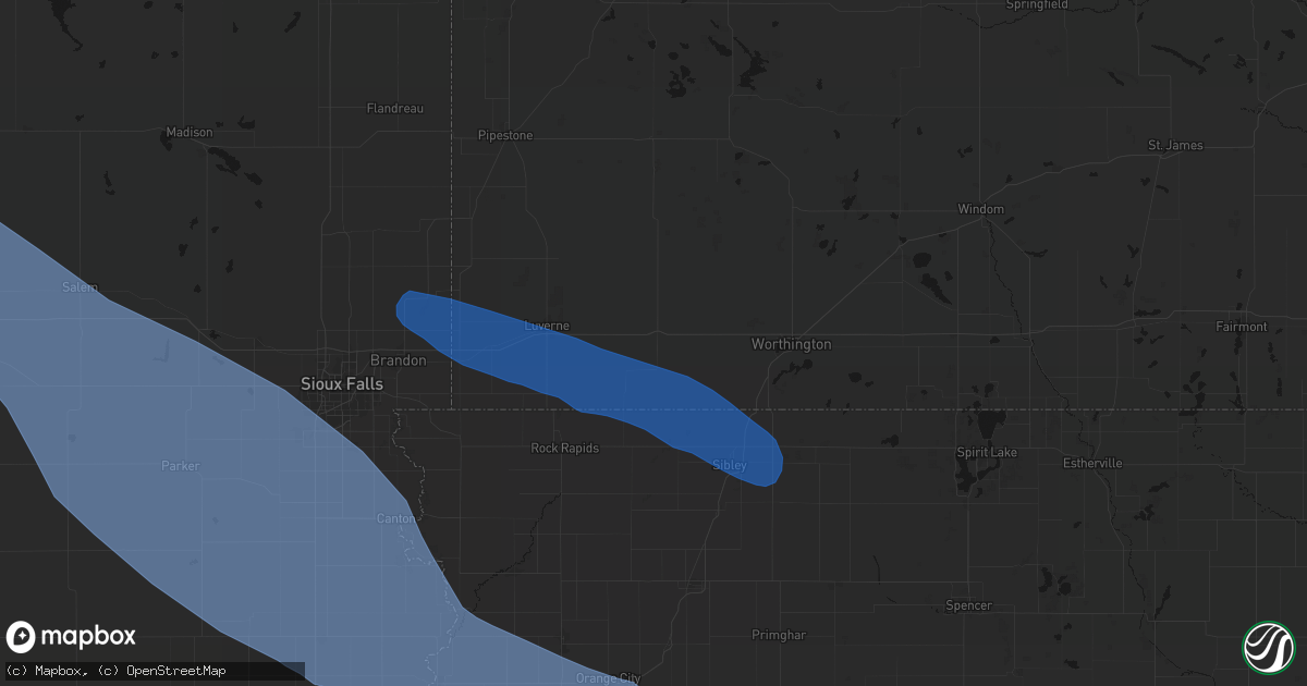 Hail map in Adrian, MN on June 17, 2026