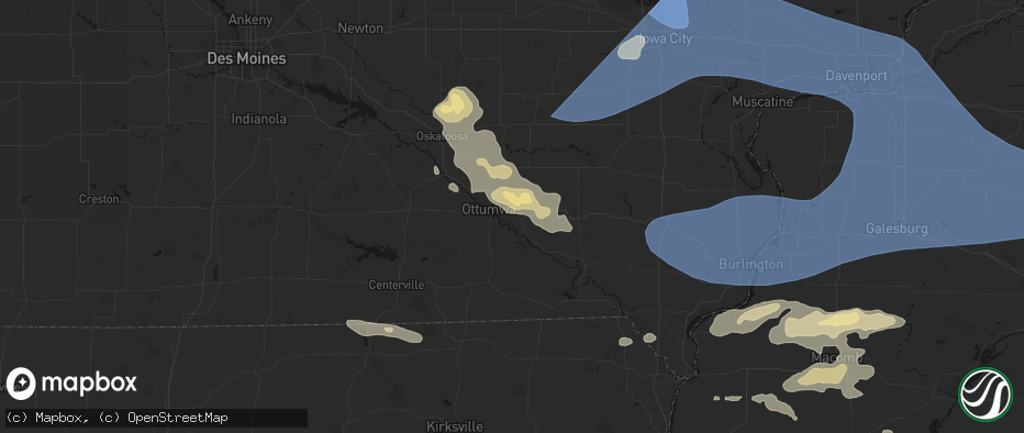 Hail map in Agency, IA on June 17, 2026