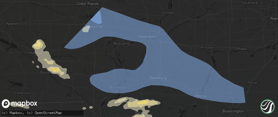 Hail map in Aledo, IL on June 17, 2026